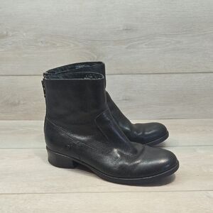 Born Women Black Leather Ankle Boots Shoes Moto Sz 9